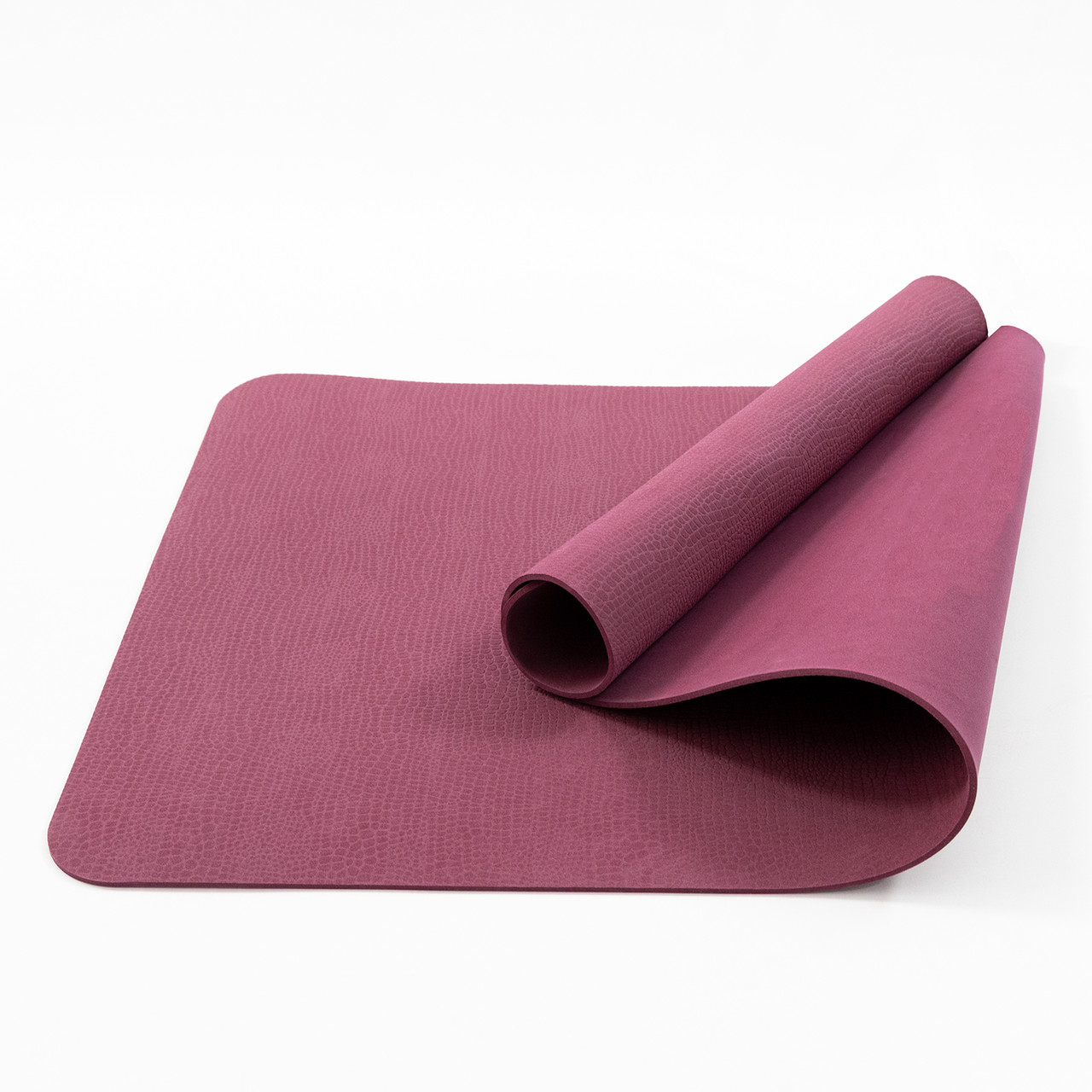 Килимок для йоги та фітнесу EVA (йога мат, каремат спортивний) 100х50 см OSPORT Yoga Pro Micro 3мм (OF-0244) Бордовий