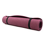 Килимок для йоги та фітнесу EVA (йога мат, каремат спортивний) 100х50 см OSPORT Yoga Pro Micro 3мм (OF-0244) Бордовий, фото 7