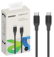 Кабель Momax 1-Link Flow CC - 100W USB-C Braided Cable (2m) Черный (DC25D)