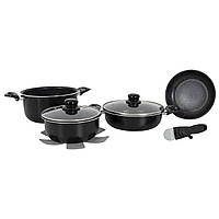 Набір посуду Gimex Cookware Set induction 7 предметів Black (6977222) D_4086