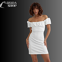 Короткое платье со шнуровкой на спине, цвет: белый
