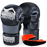 Перчатки для ММА Phantom RIOT Black S/M (капа в подарок) D_3200