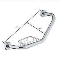 Поручень для ванной с мыльницей Zerix LR1719 (ZX2633) D_898