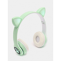 Тор! Бездротові навушники з котячими вушками та RGB-підсвіткою Cat VIV-23M Салатові