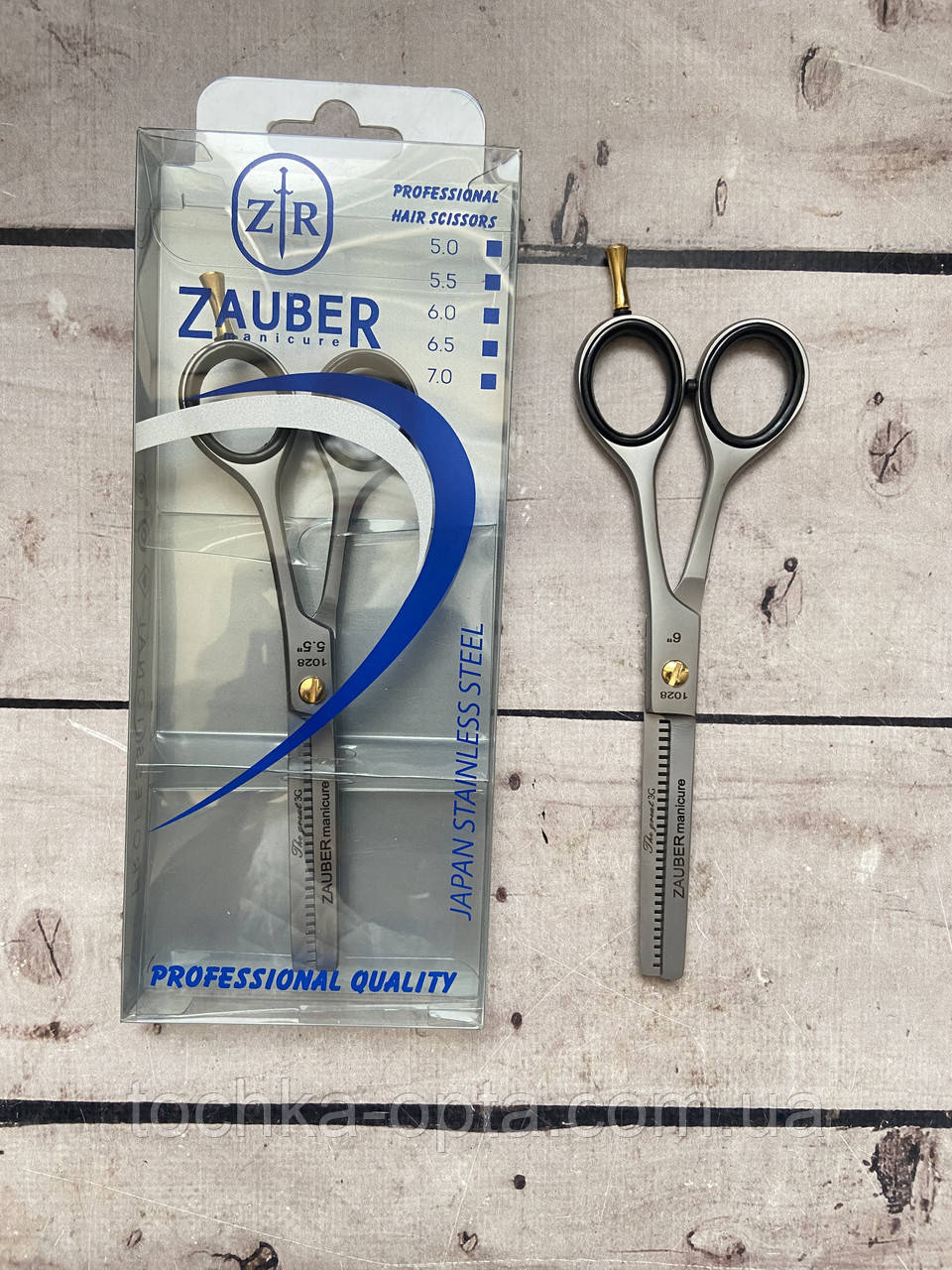 Ножиці Zauber 6.0 для філірування волосся односторонні
