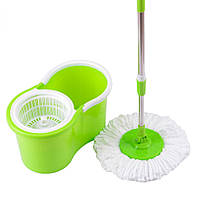 Швабра с ведром с турбо-отжимом Easy Mop, 10л, 360 градусов, Зеленая / Комплект для уборки пола с