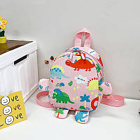 Тор! Детский рюкзак A-1025 Dinosaur на одно отделение с ремешком Pink