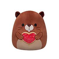 Мягкая игрушка Бобер Чип с сердечком Squishmallows SQVA00856, 19 см, Toyman