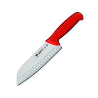 Нож Сантоку Sanelli Ambrogio Supra особое лезвие грантон 18 см Красный (77989) ES, код: 1676610