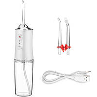 Ирригатор для зубов 230 мл Portable Oral Irrigator + Подарок 2 насадки / Портативный ирригатор для полости рта