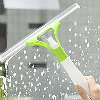 Швабра для мытья окон с пульверизатором, Зеленый / Щетка для окон / Приспособление для мытья стёкол