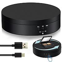 Вращающийся стол для предметной съемки 13,8см, от USB, MAG-733, Черный / Поворотный столик для фотосъемки