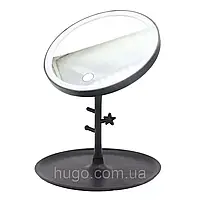 Зеркало для макияжа 18,5см с подсветкой Led makeup mirror, Черный / Косметическое настольное зеркало