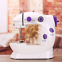 Портативная швейная машинка со столом Mini Sewing SM202A / Мини швейная машинка для дома / Машинка для шитья