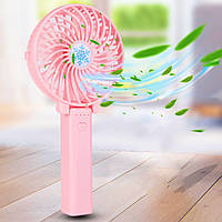 Ручной вентилятор с складной ручкой, Handy Mini Fan, Розовый / Аккумуляторный мини вентилятор