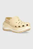 Urbanshop Шльопанці Crocs Classic Mega Crush Clog жіночі колір бежевий на платформі 207988 РОЗМІРИ ЗАПИТУЙТЕ