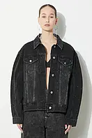 Urbanshop Джинсова куртка KSUBI Oversized Jacket Krystal Noir жіноча колір чорний перехідна oversize