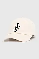 Urbanshop Бавовняна бейсболка JW Anderson Baseball Cap колір бежевий з аплікацією AC0198.FA0349.106 РОЗМІРИ