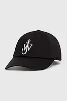 Urbanshop Бавовняна бейсболка JW Anderson Baseball Cap колір чорний з аплікацією AC0198.FA0349.999 РОЗМІРИ