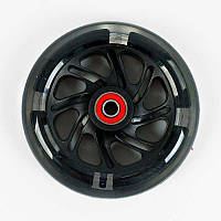 Колесо для 3-х колесного самоката MAXI YT- 74009/113 материал PU, цвет черный, со светом, 120 мм,