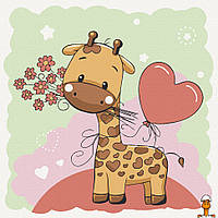 Картина по номерам."жирафик с цветами" 30х30 см, детская игрушка, от 5 лет, Art Craft 15531-AC