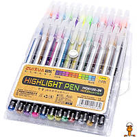 Набор гелевых ручек "highlight pen", 24 цвета, детская игрушка, от 3 лет, Bambi HG6120-24