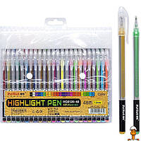 Набор гелевых ручек "highlight pen", 48 цветов, детская игрушка, от 3 лет, Bambi HG6120-48