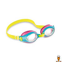 Очки для плавания, регулируемый ремешок, детская игрушка, вид 2, от 4 лет, Intex 55611(Pink-Blue)