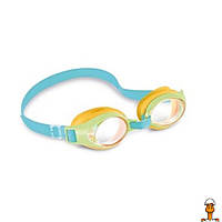 Очки для плавания, регулируемый ремешок, детская игрушка, вид 3, от 4 лет, Intex 55611(Yellow-Green)