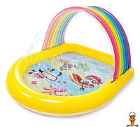 Детский надувной бассейн радуга, ремкомплект в наборе, игрушка, от 2 лет, Intex 57156