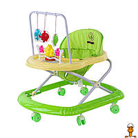 Ходунки детские, с погремушками 52x57 см, игрушка, зеленый, от 9-ти месяцев, Bambi BW2302(Green)