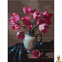 Картина по номерам по дереву "чудесные тюльпаны", 30х40 см, детская игрушка, от 5 лет, Art Story ASW083