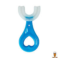 Дитяча зубна щітка-капа, з обмежувачем, іграшка, віком від 2 років, Mega Zayka MGZ-0704(Blue)