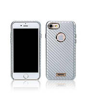 Силиконовый чехол Carbon для iPhone 7 серебро Remax 700501 d
