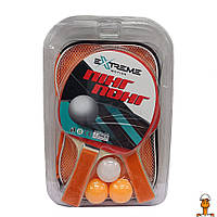 Набор для настольного тенниса extreme motion, 2 ракетки, 3 мячика, сетка, чехол, детская игрушка, от 12 лет