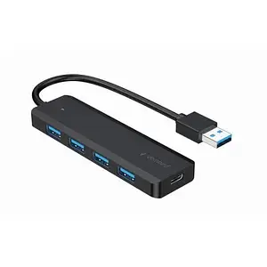 USB-хаб Gembird USB-A to 4 x USB3.1 1 x USB-C PD Black (UHB-U3P4P-02)