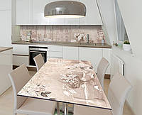 Наклейка 3Д виниловая на стол Zatarga «Французские фрески» 650х1200 мм для домов, квартир, ст UM, код: 6510473