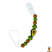Силиконовая цепочка для пустышки "авокадо", длина 24 см, детская игрушка, от 0 лет, Mega Zayka MGZ-0523