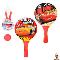 Детский настольный теннис "тачки", мячик и 2 ракетки, игрушка, от 3 лет, Bambi LR1008