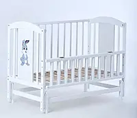 Кроватка детская ЛИЛИ-2 "Зайчик-2" (1) шарнир-подшипник с откидной боковиной, (белый)