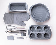LUGI Силиконовый набор форм для выпечки с антипригарным покрытием с кухонными принадлежностями и прихваткой 8