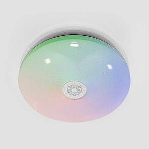 Кругла світлодіодна люстра з пультом ДУ до 15 м² MUSIC RGB 80W R SMART WHITE/CHROME