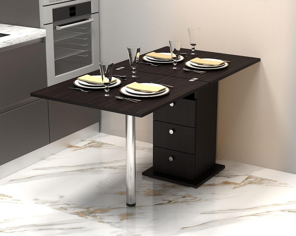 Стіл кухонний розкладний "Розмарин" 140х70х75 см. Венге, фото 1