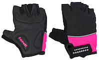 Женские перчатки для спорта Crivit черные с розовым для занятий в зале для девушки. Dobuy Жіночі рукавички для