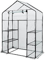 Парник складаний Neo Tools 195х143х73, 4 полиці, ПВХ плівка, зелений (15-902)