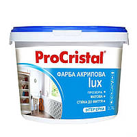 Краска акриловая интерьерная Ирком ProCristal Lux IР-233 прозрачная матовая 2.7 л UT, код: 7888763