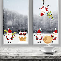 Новогодняя виниловая наклейка Zatarga Веселые деды морозы (Z202028) UM, код: 5562729