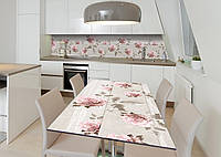 Наклейка 3Д виниловая на стол Zatarga «Печальные розы» 600х1200 мм для домов, квартир, столов UM, код: 6440331