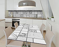 Наклейка 3Д виниловая на стол Zatarga «Мраморное панно» 600х1200 мм для домов, квартир, столо UM, код: 6510777