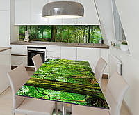 Наклейка 3Д виниловая на стол Zatarga «Лесная прохлада» 600х1200 мм для домов, квартир, столо UM, код: 6442029